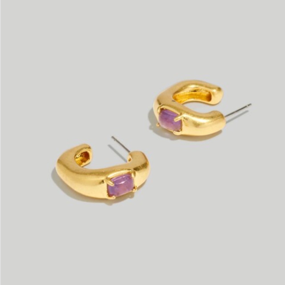 NWT Madewell Amethyst Small Hoop Earrings